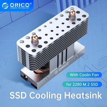 ORICO Ισχυρό Διασκεδασμό Θερμότητας M. 2 SSD 2280 Heatsink Αργιλίου Ψύξης, Σωλήνας Θερμότητας Χαλκού Πυριτίου Θέρμα Μαξιλάρια με τον Ανεμιστήρα