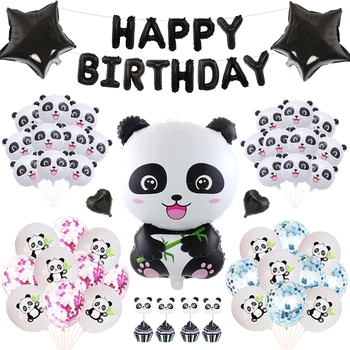 Panda κινούμενων σχεδίων Φύλλων αλουμινίου Μπαλόνι Κίνα Εθνικό Θησαυρό Happy Birthday party decor παιδιά μωρό ντους αέρα μπαλόνι κόμμα προμήθειες