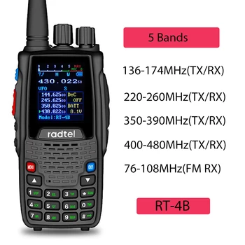 Radtel RT-4Β 5 Ζώνες Ερασιτέχνες διπλής Κατεύθυνσης Ραδιο 200CH Ζαμπόν Ομιλούσα ταινία walkie VOX DTMF 2 5 Τόνος Κλήσης SOS Χρώματος LCD Αστυνομία Σαρωτή ραδιόφωνο FM