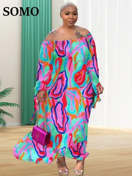 SOMO Συν Μέγεθος Αφρική Maxi Φόρεμα Νέο Σε Φορέματα του Καλοκαιριού Επίσημη Χαλαρά Floral Print ElegantOutfits Wholesale Dropshipping 2023