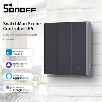 SONOFF Κλειδούχος R5 Ασύρματη WiFi Διακόπτη 6 Πλήκτρο Ενεργοποίησης Έξυπνο Σπίτι Σκηνή Ελεγκτής λειτουργεί Με eWelink M5 / MINIR3 Smart Switch