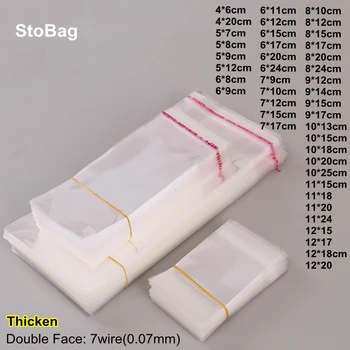 StoBag Πυκνώσει Αυτοκόλλητη Τσάντα Opp Διαφανείς Καραμέλα Δώρων Κοσμήματος Αποθήκευσης Η Συσκευασία Προμήθειες Dust-Proof Αδιάβροχη