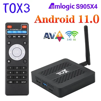 TOX3 Tv Box Android 11 Έξυπνο Κιβώτιο Tv 4GB-32GB Amlogic S905X4 Wifi BT4.1 1000M 4K HDR Media Player Υποστήριξη Google Play Set Top Box