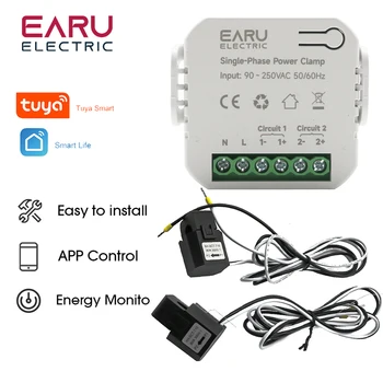 Tuya App Smart Δύο-τρόπο Διμερείς WiFi Μετρητή Ενέργειας 80-300A AC110V 220V με το CT Σφιγκτηρών KWh ηλεκτρικής Ενέργειας Κατανάλωση Ηλεκτρικής ενέργειας, την Παρακολούθηση
