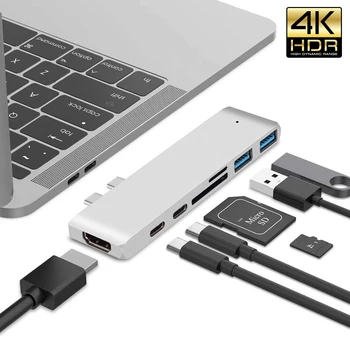 USB 3.1 Type-C Κόμβο στον Προσαρμοστή HDMI 4K Thunderbolt και USB 3 C Hub Hub 3.0 SD TF Υποδοχή Ανάγνωσης PD Για τον Αέρα MacBook Pro 2020 M1 Τσιπ