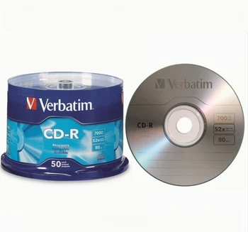 Verbatim CD-R Disc Κενό Ασημένιο Δίσκο CD Δίσκους CDR 700MB 80min 52X 50Pack