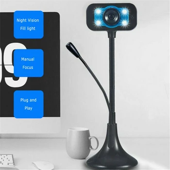 Webcam HD Web Κάμερα, Ενσωματωμένο Μικρόφωνο Βύσμα USB Web κάμερα Νυχτερινής Όρασης για το PC Υπολογιστή Mac υπολογιστή Γραφείου Lap-top για το YouTube, το Skype