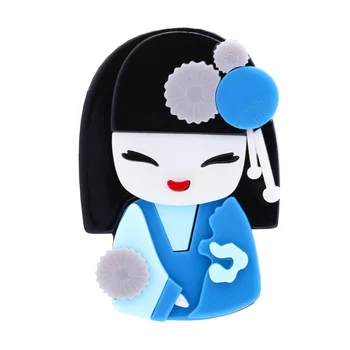 Wuli&μωρό Ακρυλικό Ιαπωνικά Κιμονό Κορίτσι Καρφίτσα Καρφίτσες Γυναίκες, Παιδιά Πόρπη Αξεσουάρ Χαριτωμένο Κούκλα Δώρων Κοσμήματος