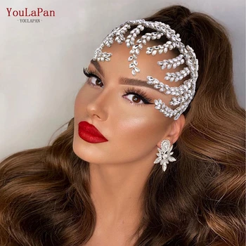 YouLaPan HP373 Νύφη του Στέμματος Γάμο Τιάρα Ινδική Νυφικό Μαλλιά Αμπέλου Headwear Αξεσουάρ Νυφικό του Γάμου Στρας Headband