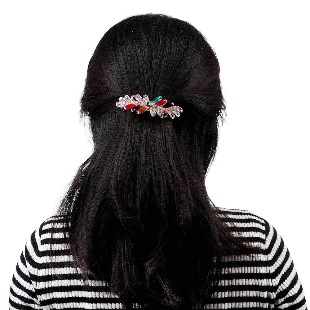 1 PC Συνδετήρες Τρίχας Κρυστάλλου Rhinestone Λουλούδι Κοκαλάκια Ρητίνη Floral Αλογοουρά Headwear Γυναίκα Κορίτσια Αλογοουρά Κάτοχος Αξεσουάρ για τα Μαλλιά