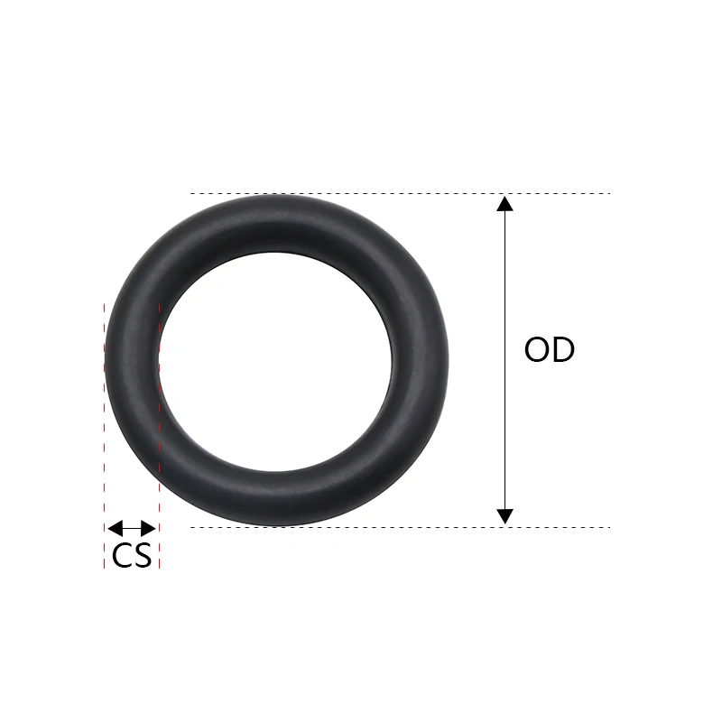 10Pcs EPDM, o-Rings CS 5mm OD 15 ~ 150mm Όξινη και Αλκαλική Αντίσταση, Αντίσταση Ύδατος Αντίσταση Τριβής o-ring Μαύρο