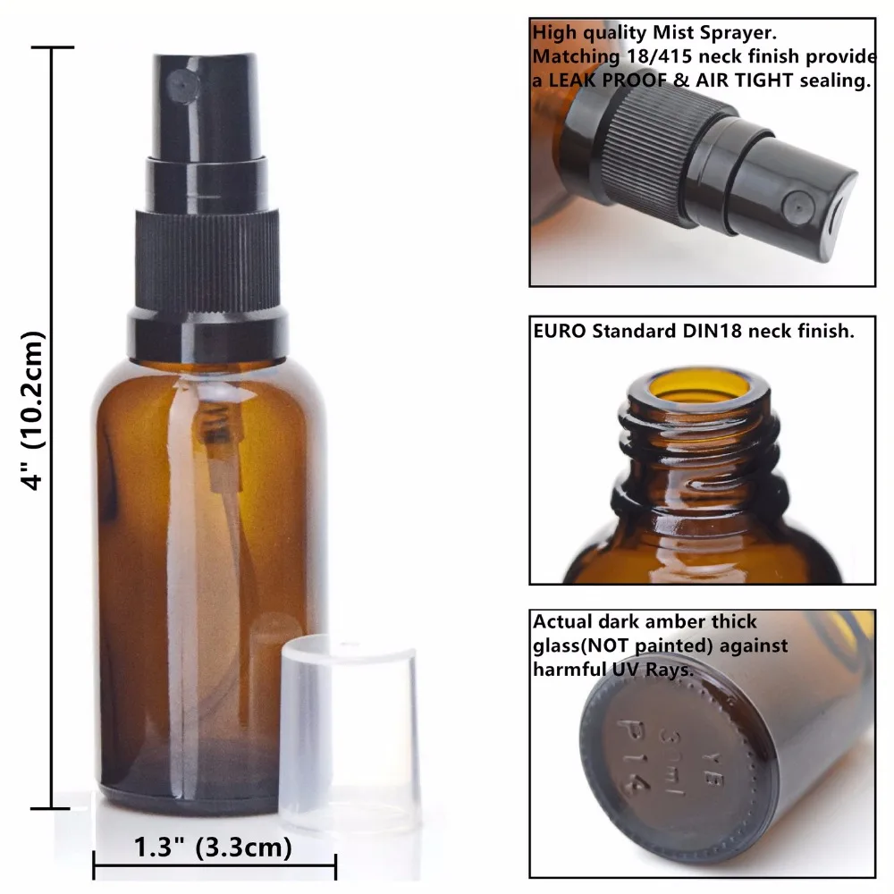 12pcs Κενές Επαναληπτικής χρήσεως 30ml Ηλέκτρινο Μπουκάλι Ψεκασμού Γυαλιού Vaporizador με Λεπτή Υδρονέφωση Ψεκαστήρες για Ουσιαστικού Πετρελαίου Aromatherapy Αρώματος