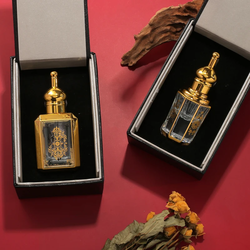 1Pcs/Set Αιθέριο Έλαιο Πτώση Stick Crystal Διανομέας Αρώματος Πολυτελή Χρυσό Κιβώτιο Δώρων VIP Δώρο για το Γάμο Στέμμα Παχύ Γυαλί Δοχείο