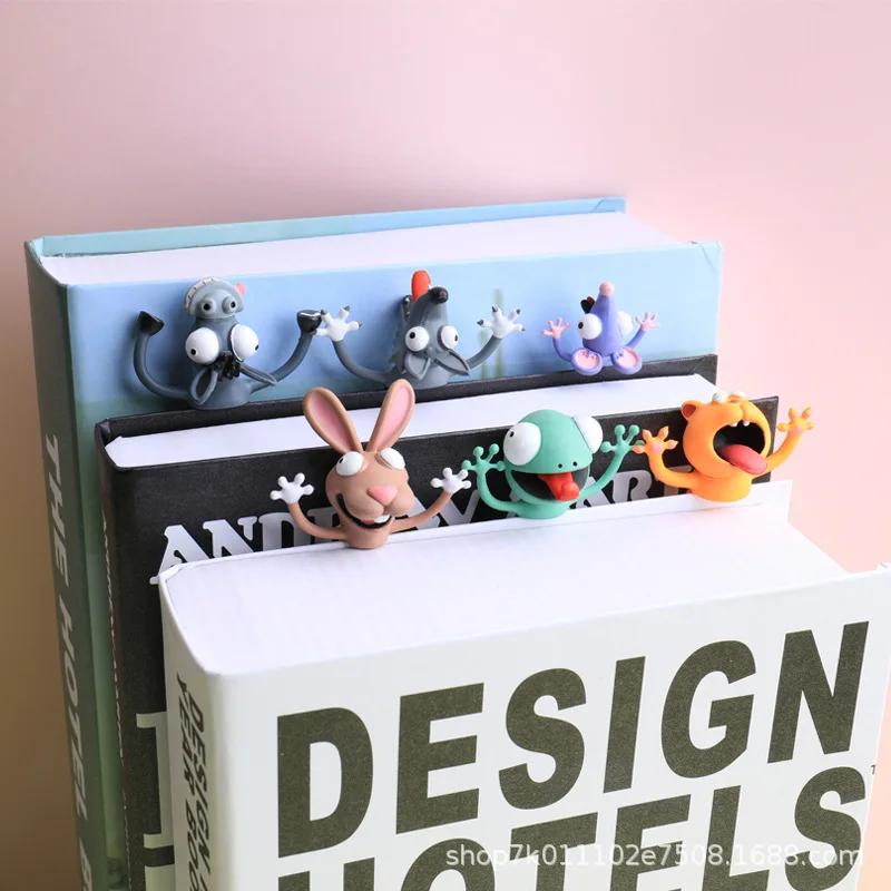 3D Stereo Υπέροχο Κινουμένων σχεδίων των Ζώων Σελιδοδείκτες Υλικό PVC Δημιουργική Βιβλίο Δείκτες Γραφείο Σχολικών Χαρτικών για το Δώρο Σελιδοδείκτη