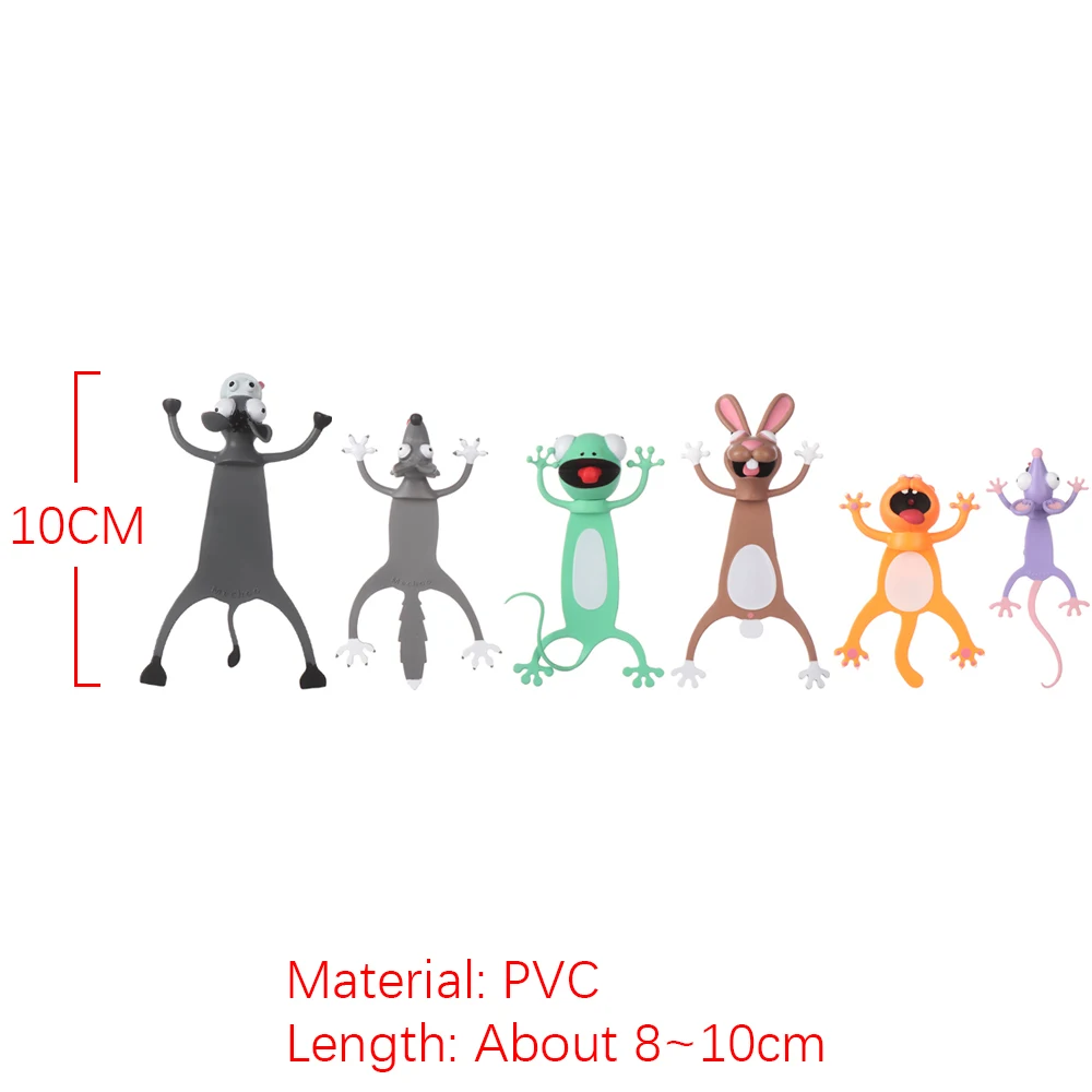 3D Stereo Υπέροχο Κινουμένων σχεδίων των Ζώων Σελιδοδείκτες Υλικό PVC Δημιουργική Βιβλίο Δείκτες Γραφείο Σχολικών Χαρτικών για το Δώρο Σελιδοδείκτη