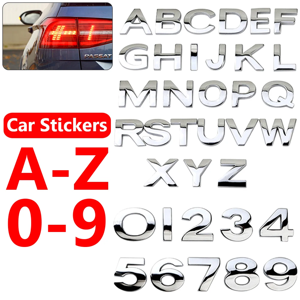 3D Αριθμό 26 Επιστολή Auto Αυτοκόλλητο Διακριτικό Αυτοκινήτων Αυτοκόλλητα αυτοκόλλητο Μετάλλων Κραμάτων Ψευδάργυρου Έμβλημα Διακόσμηση Αυτοκόλλητα Αυτοκινήτων, A-Z, 0-9 Styling