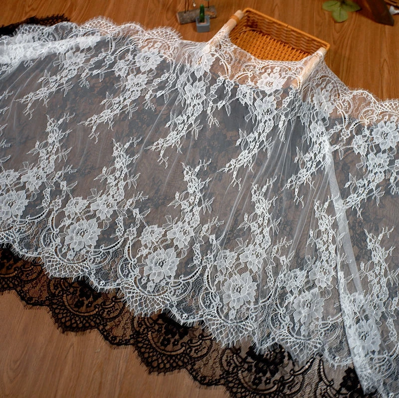 3meter Έξοχο μαλακό πλέγμα λευκό eyelash δαντελλών DIY φόρεμα ράβοντας εξαρτήματα νυφικό υλικό