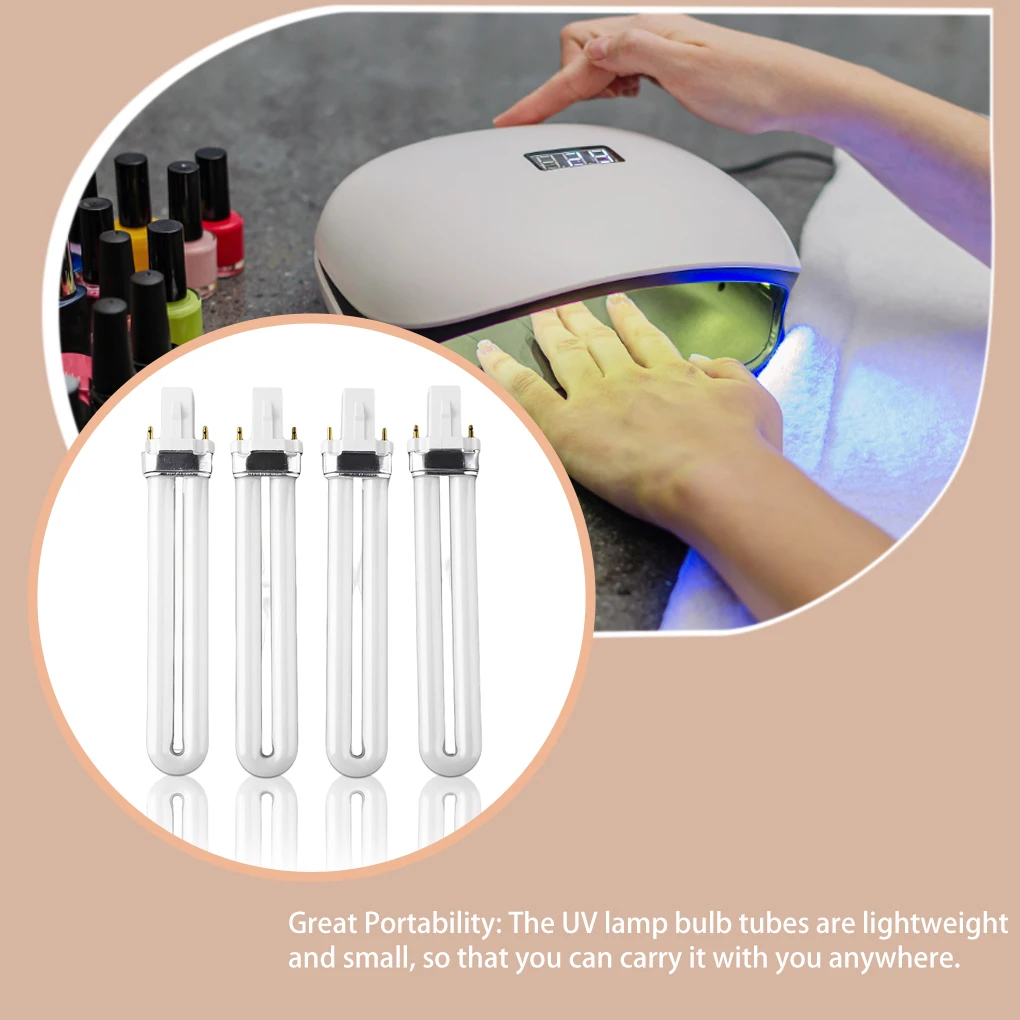 4pcs 9W UV Πήκτωμα Καρφιών Λαμπτήρων Μηχανών Σωλήνων για το Στεγνωτήρα Καρφιών Επαγγελματική Ηλεκτρονική Nail Dryer UV Lamp Αντικατάσταση Σωλήνων