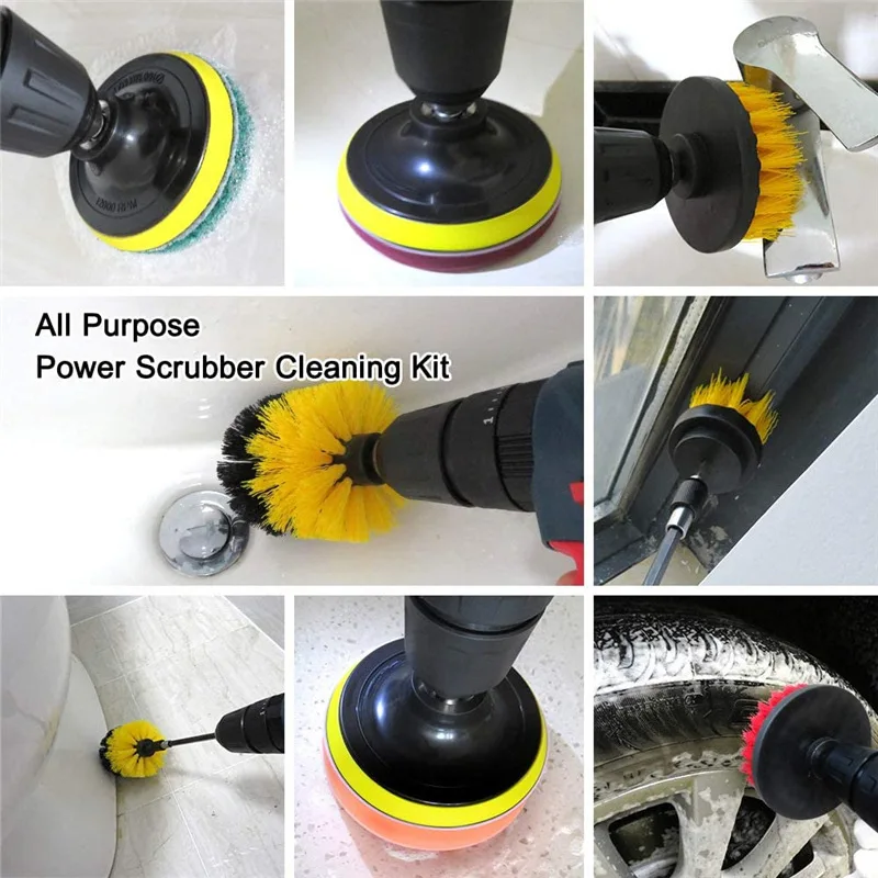 5Pcs Ηλεκτρικό Drillbrush Τρίβει τα Μαξιλάρια Ενέματα Τρυπάνια Τριφτών δερμάτων Καθαρίζοντας Βούρτσα Μπανιέρα Καθαριστικό για την Κουζίνα στο Σπίτι Τουαλέτα Κιτ Εργαλείων