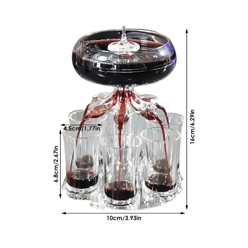 6 Βολή Ακρυλικό Dispenserand Κάτοχος Κρασιού, Ουίσκι, Μπύρα Διανομέα Νερού Υποστηριγμάτων Παιχνίδι Πόσιμο Εργαλείο Οικογενειακή Συγκέντρωση Μπαρ Κρασιού Σετ