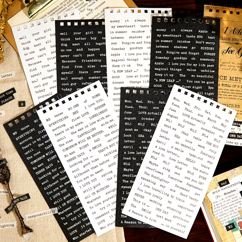 8 φύλλα Στυλ Vintage αγγλική Ποίηση Σειρά Πακέτο Αυτοκόλλητο Λέξεις Επιστολή Deco Scrapbooking Υλικό Ετικέτα Ημερολόγιο Ημερολόγιο για το Σχεδιασμό