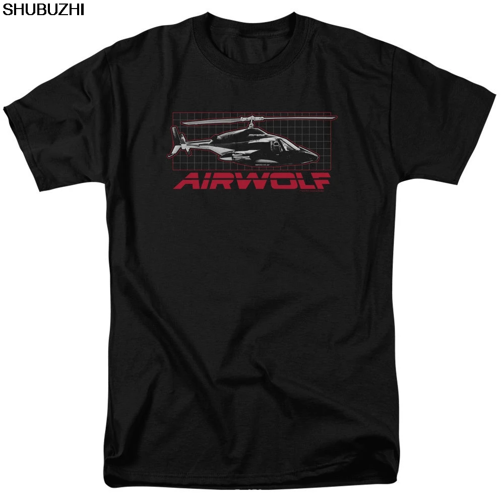 Airwolf ΤΗΛΕΟΠΤΙΚΈΣ Σειρές Air Wolf Ελικόπτερο στο Πλέγμα Άδεια Tee Shirt Ενηλίκων Cool Casual υπερηφάνεια t shirt άνδρες για άνδρες και για Γυναίκες Μόδας sbz1121