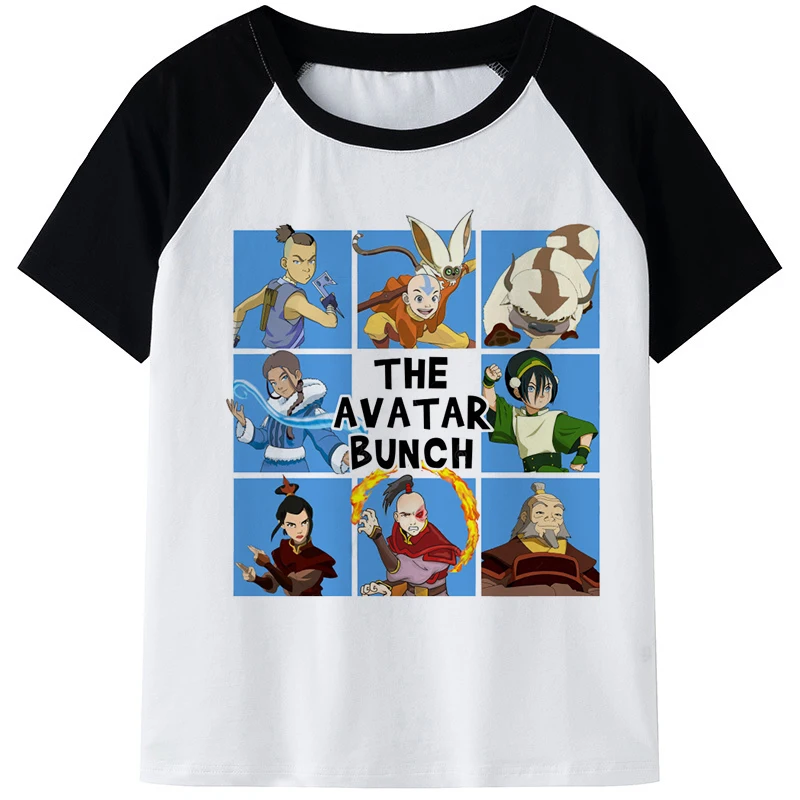 Anime Avatar The last 3d Εκτύπωση Μπλουζάκια Αγόρια Κορίτσια της Μόδας το Μεγάλου μεγέθους Μαύρο Άσπρο τι-σερτ κινούμενα σχέδια Λαιμών Πληρώματος Tshirt Παιδιά Τεε Κορυφές