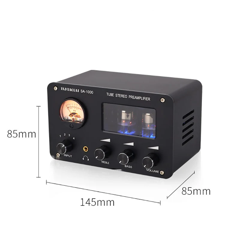 Audiophile ενισχυτή 4-input 2-παραγωγή υψηλής ΠΙΣΤΌΤΗΤΑΣ Προενισχυτή με Ενσωματωμένο VU Επίπεδο Μετρητή Υψηλό-bass Ρύθμιση Ενισχυτή Ακουστικών