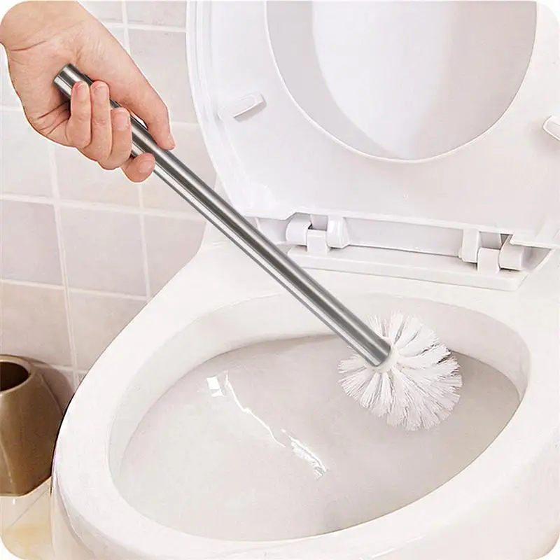 BESTOMZ 3pcs Ανοξείδωτου Βουρτσών Τουαλετών WC Μπάνιο Καθαρίζοντας Βούρτσα Τουαλέτας Κεφάλι Κάτοχος Χρώμιο Αξεσουάρ Μπάνιου