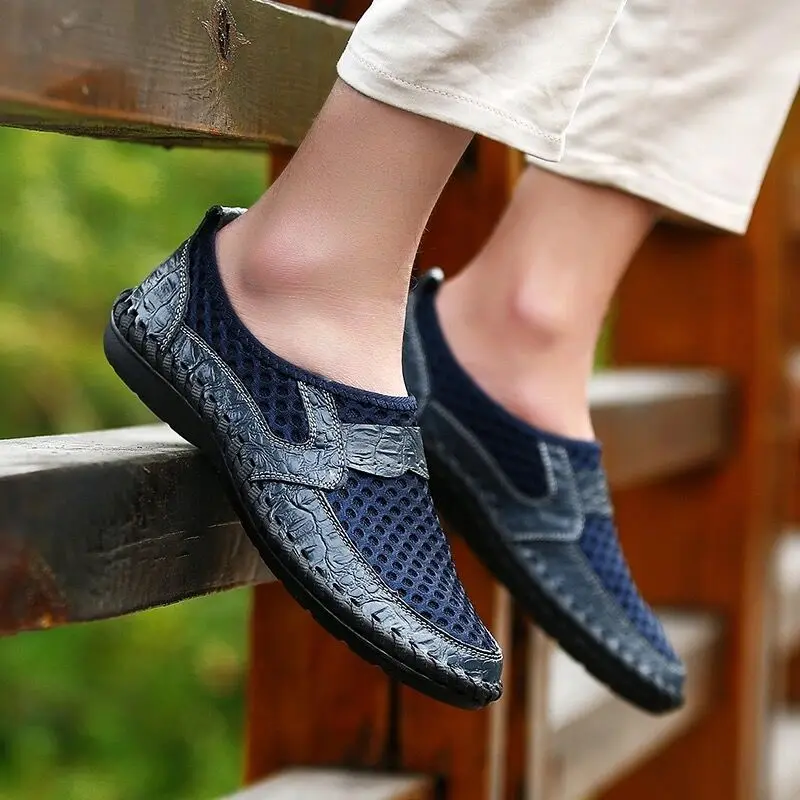 Coslony άνδρες παπούτσια αναπνέει πλέγμα αέρα υπαίθρια slip on Casual Παπούτσια 2023 Καλοκαίρι Υποδήματα Μόδας Μαλακό Αρσενικό παπούτσια ατόμων εμπορικών σημάτων