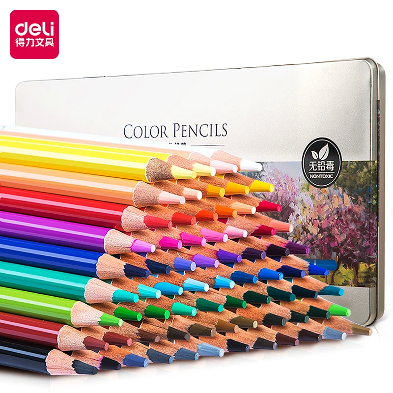 DELI Χρωματιστό Μολύβι 24 - 72 Σύνολο Μολυβιών Χρώματος Σιδήρου, Κιβώτιο Συσκευασίας Δώρων Έγχρωμες Χρωστικές Μολύβι για το Σχέδιο