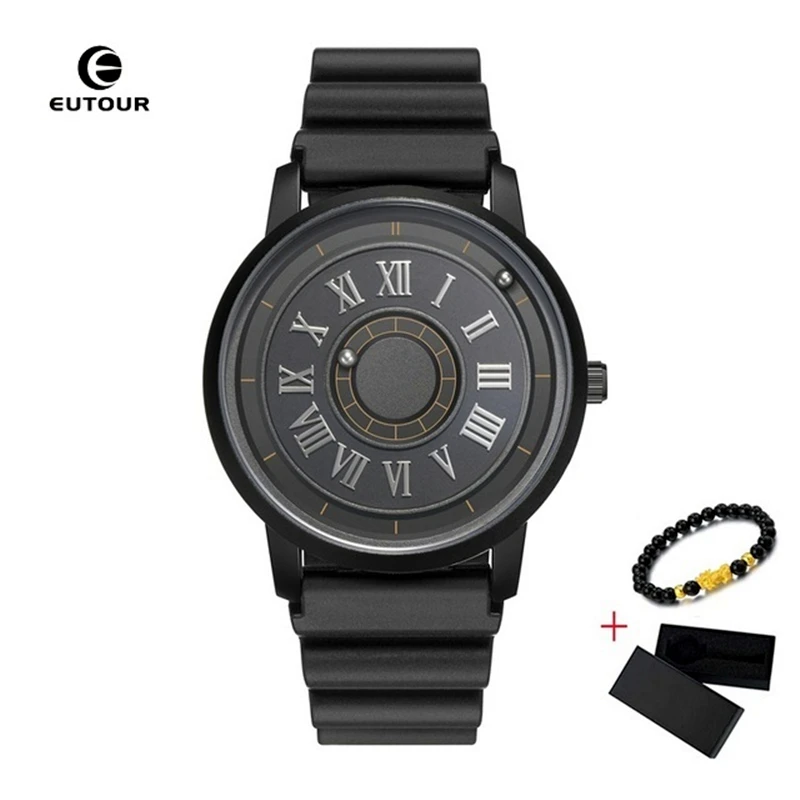 EUTOUR Μαγνητική Μπάλα Ρολόι ατόμων Πολυτέλειας εμπορικών Σημάτων Χαλαζία Καρπό Ρολόγια Αδιάβροχο Wristwatches των Ατόμων Αρσενικό Ρολόι του Χρόνου Relogio ' Masculino