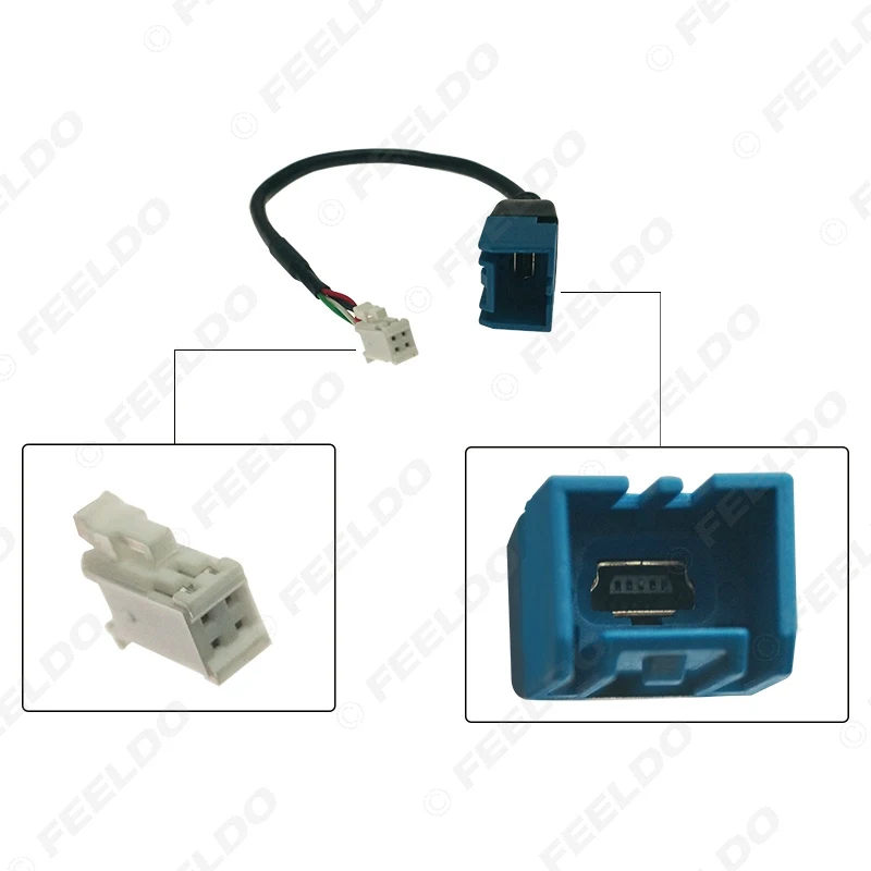 FEELDO Car Audio Input Media Data Καλώδιο Mini USB Σε 4Pin Καλώδιο Προσαρμογέα Για τη Nissan Σειράς της Ford USB AUX Μεταφοράς