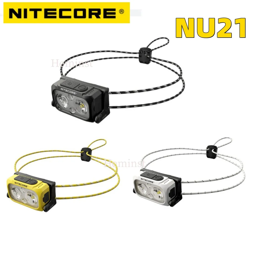 NITECORE NU21 Λαμπτήρα Εξαιρετικά Ελαφριά Διπλή Ακτίνα Τριπλή Παραγωγή Προβολέας 360 μονάδες Λούμεν USB-C Επαναφορτιζόμενη Λευκό Κόκκινο Φακό