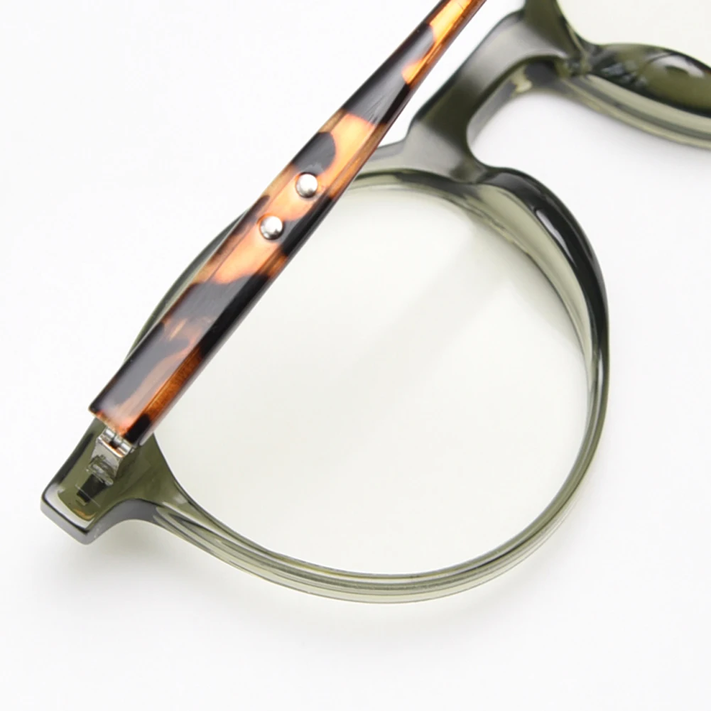 Peekaboo TR90 στρογγυλά γυαλιά πλαισίων άνδρες το σαφή φακό αρσενικό πράσινο γκρι οπτικής γυαλιών οξικού άλατος για τις γυναίκες η άρθρωση άνοιξη το θηλυκό