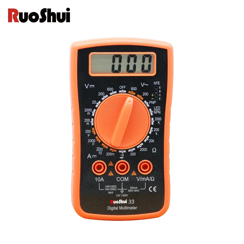 RuoShui 33 Ψηφιακό πολύμετρο mini Φορητό ΕΝΑΛΛΑΣΣΌΜΕΝΟ ρεύμα / ΣΥΝΕΧΈΣ ρεύμα τάση διόδων χεφ Αντίσταση Τρέχων ελεγκτής Εύκολο στη χρήση Βολτόμετρο multimetro