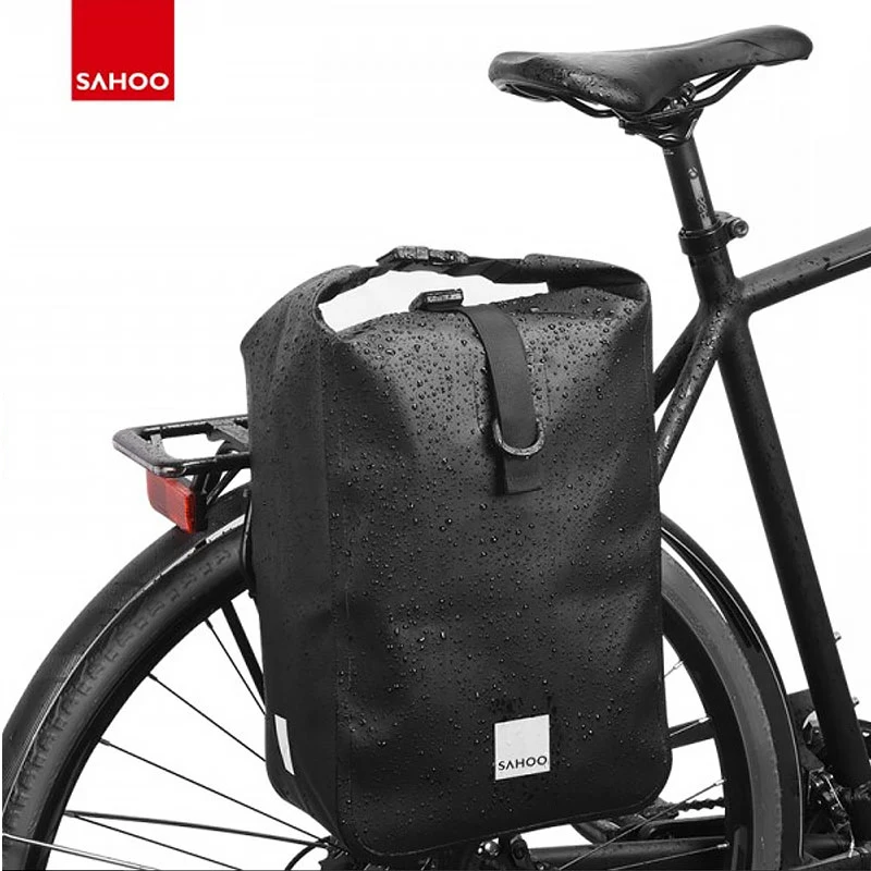 Sahoo 142096 Απόδειξη Νερού Ποδήλατο Τσάντα Μεταφορέων 10L Roll-top Ρυθμίστε το Πίσω Ράφι Μπαούλο Κάθισμα Pannier Υπαίθρια Ποδηλασία Αποθήκευσης