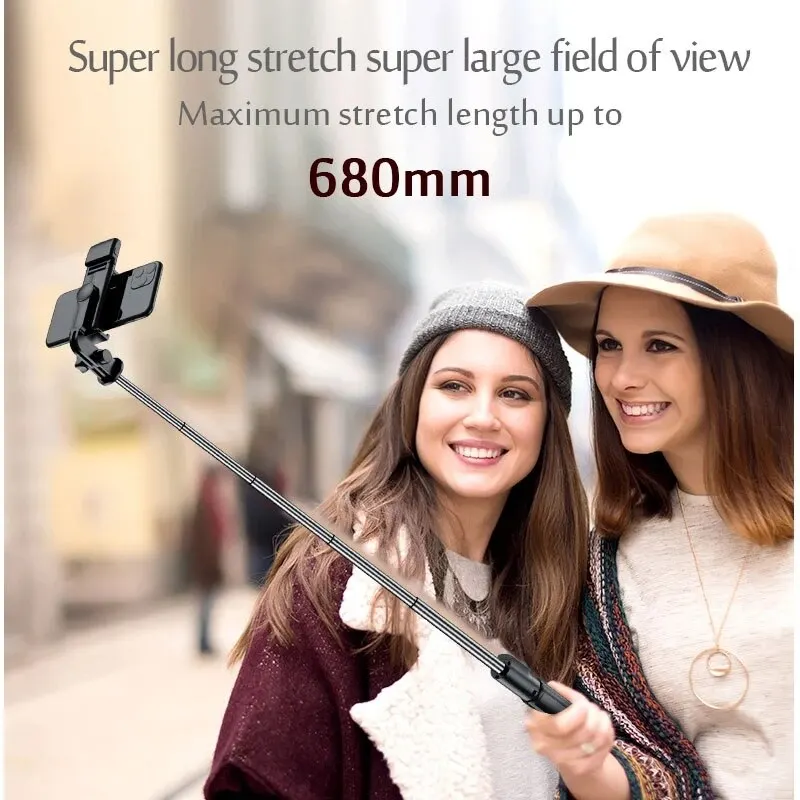 Selfie Stick Τρίποδο 68cm 10m Bluetooth Wireless Remote Γεμίσει Φως, με δυνατότητα Επέκτασης Φορητό Τηλέφωνο και το Live Streaming Βίντεο Εγγραφής