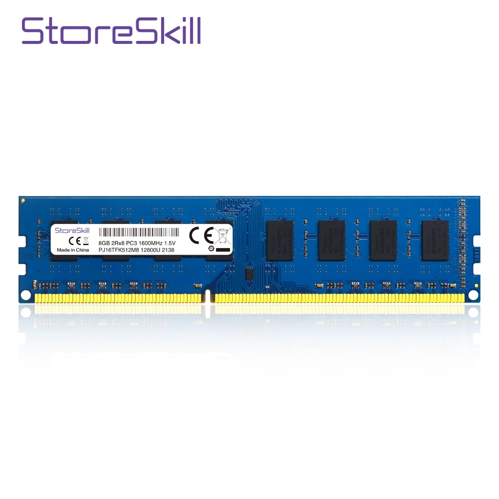 StoreSkill υπολογιστών ΓΡΑΦΕΊΟΥ DDR3 PC Μνήμη 2GB 4GB 8GB 1.5 V PC3 10600U 1333MHZ και 1600MHZ 12800U UDIMM μνήμης RAM