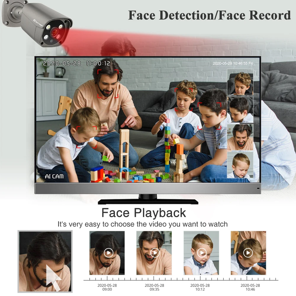 Techage 8CH H. 265 5MP ΣΗΜΕΊΟΥ εισόδου NVR Kit Σύστημα CCTV διπλής Κατεύθυνσης Ήχος AI IP Κάμερα IR Υπαίθριο Αδιάβροχο Βίντεο Ασφάλειας κάμερες