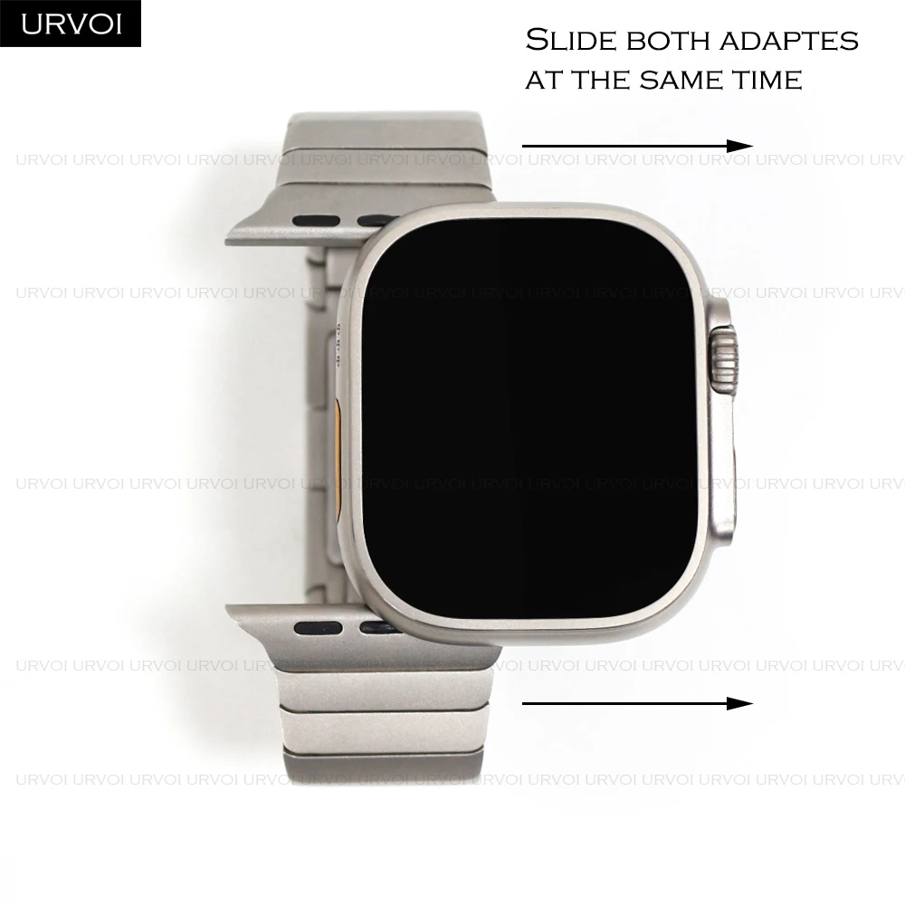URVOI βραχιόλι συνδέσεων για το Apple Watch band ultra series 8 7 6 SE 54 ανοξείδωτο ατσάλι λουρακι για το iwatch πόρπη πεταλούδων τιτανίου 49