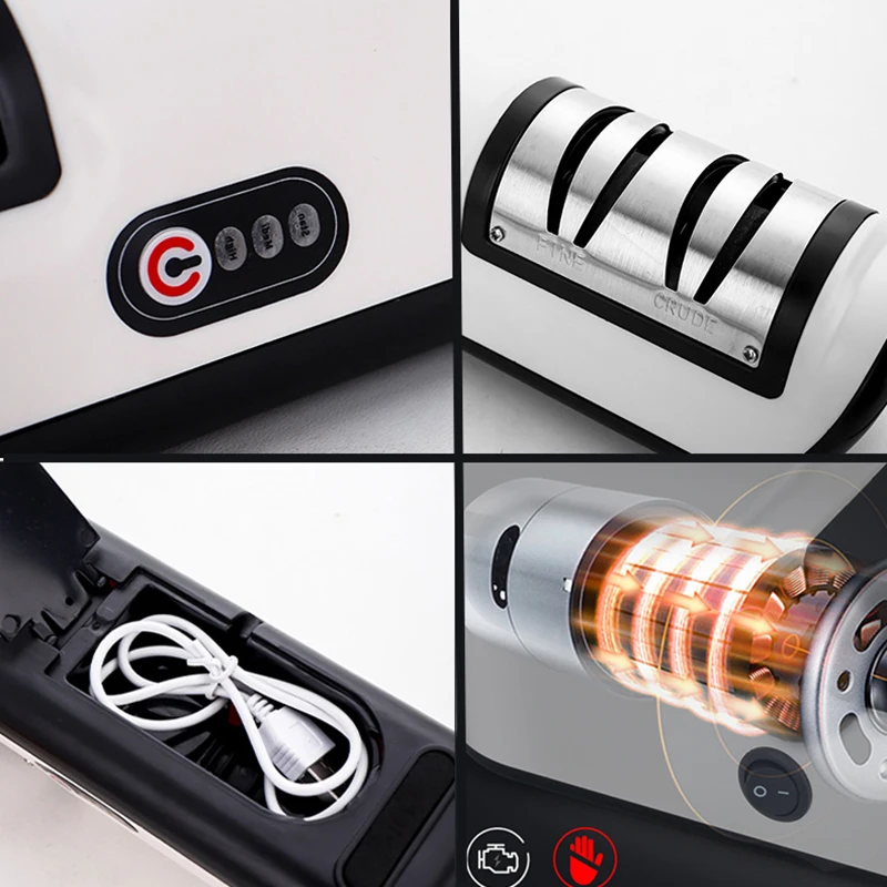 USB Ηλεκτρική Οικιακή Κουζίνα Μαχαίρι Πολλαπλών λειτουργιών ακονίσματος Πέτρα Ακονίσματος Λεπτή Λείανση Γρήγορη Λείανση Ψαλίδι Εργαλεία Κουζίνας Τεχνούργημα