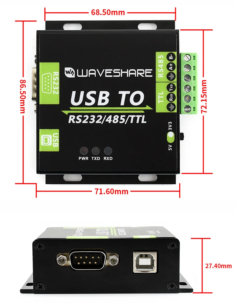 USB σε RS232/485/Διεπαφή TTL Converter Βιομηχανική Απομονωμένος με την Αρχική FT232RL / CH343G ΤΗΛΕΟΡΆΣΕΙΣ για Windows 10/8/7/XP