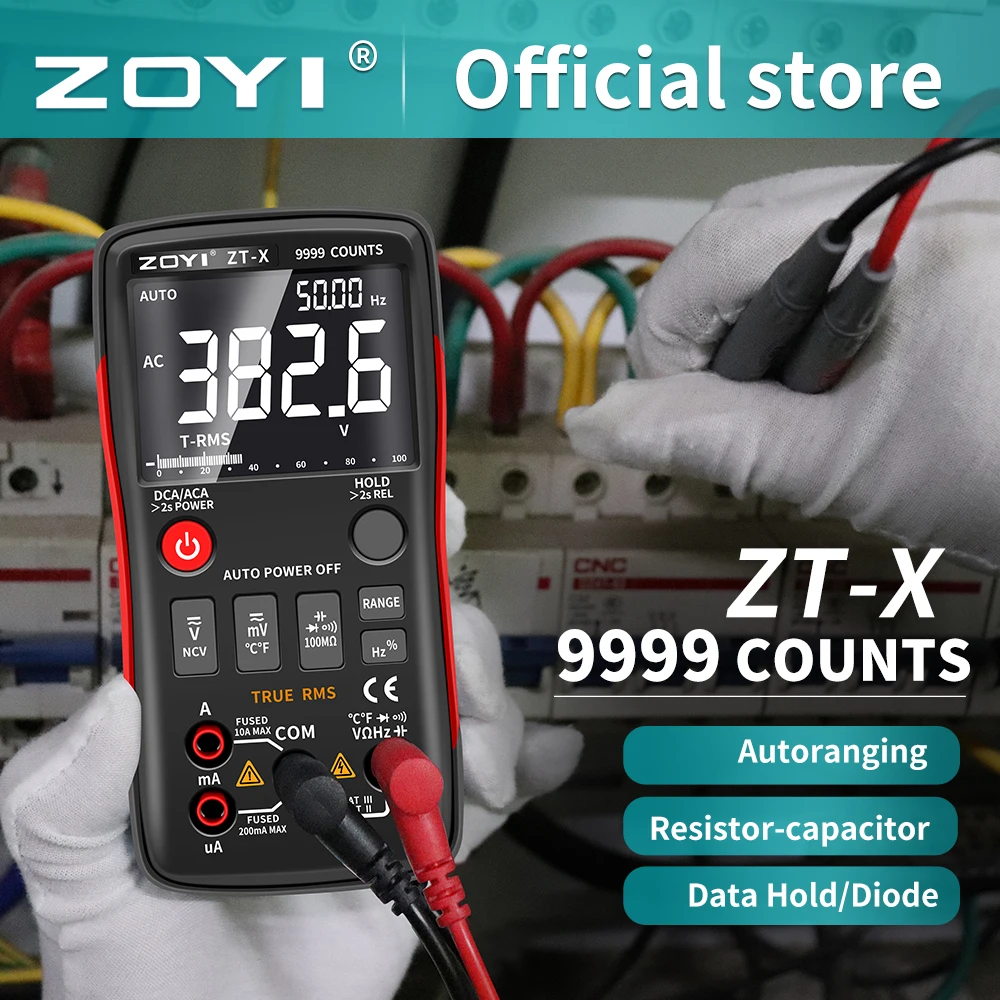 ZOYI ZT-X Ψηφιακό Πολύμετρο ZT301 T-RMS Auto Range EBTN DC AC Βολτόμετρο Αμπερόμετρο Πυκνωτή Ohm Hz NCV Ελεγκτής Καλύτερα από