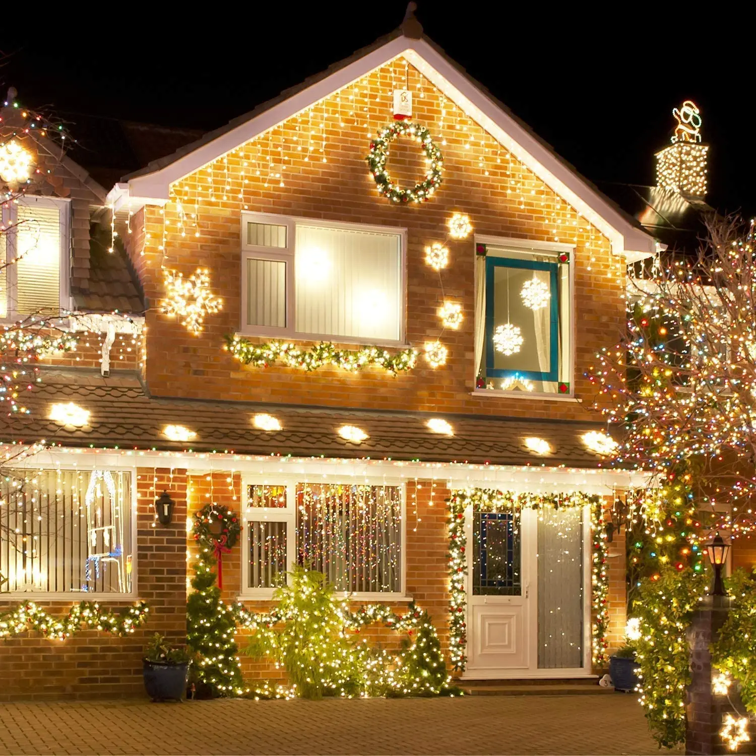 Αδιάβροχα Φω'τα Χριστουγέννων 5M Γέρνουν Υπαίθρια Παγοκρύσταλλος String Φω'τα για τον Κήπο Mall Μαρκίζες Μπαλκόνι Φράχτη Σπίτι Διακόσμηση