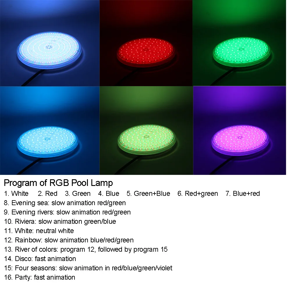 Γερμανικά Ελαφρύ 18W Ρητίνη Γεμάτο Φως πισινών Piscinas RGB Σύγχρονη Διακόπτη Off/On Αλόγονου PAR56 Αντικατάσταση Θερμό Λευκό