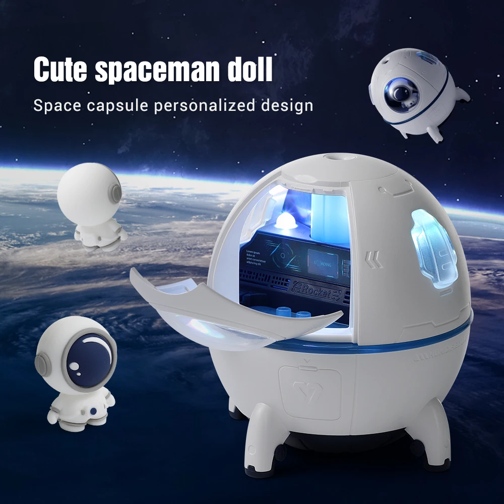 Διαστημική Κάψουλα USB Μίνι Υγραντής Αέρα με το Ζωηρόχρωμο Φως Αστροναύτης Κούκλα Αρωματικά Σπίτι το Διασκορπιστή Αρώματος για την Κρεβατοκάμαρα Ομίχλη Maker