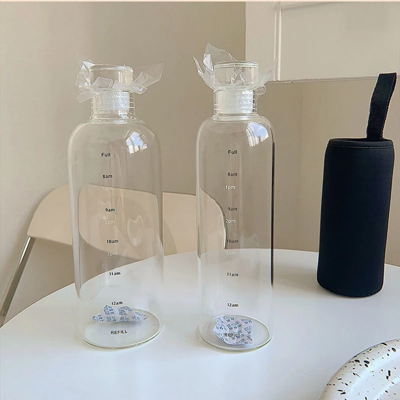 Διαφανή Πλαστικό Μπουκάλι Νερό με τη χρονική Κλίμακα Μεγάλης περιεκτικότητας Leakproof Ποτό Μπουκάλι Drop-ανθεκτικό Φλυτζανιών Ποτών Για τα Αθλητικά Ταξίδια