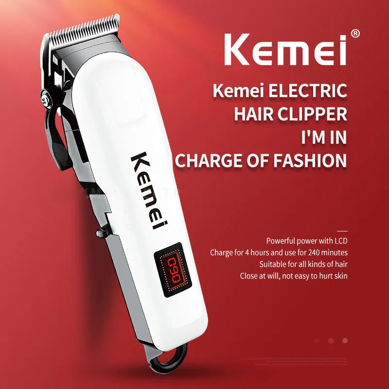 Επαγγελματική κουρευτική μηχανή Kemei επαναφορτιζόμενο ψαλίδι μαλλιών γενειάδα για τους άνδρες ηλεκτρική κοπή τρίχας εξαρτήσεων επαναφορτιζόμενη κούρεμα μηχανή