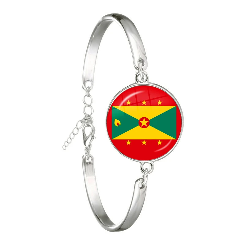 Η Κοινοπολιτεία της Ντομίνικα,Saint Lucia,Saint Vincent και Γρεναδίνες,Μπαρμπάντος,Γρενάδα,Εκουαδόρ Εθνική Σημαία Βραχιόλι με Αλυσίδα